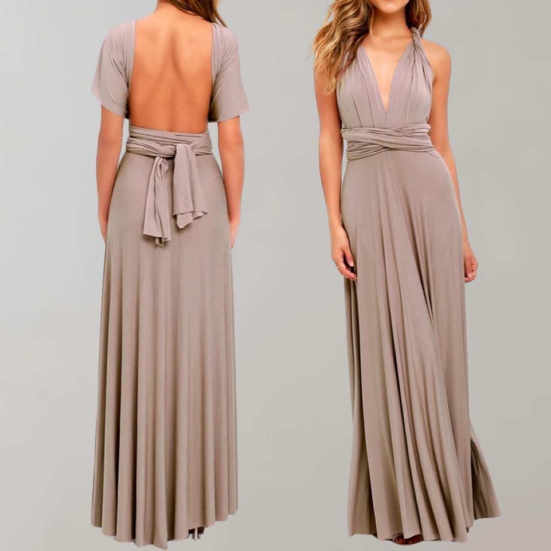 Aliams | Schick Maxikleid Cocktail Kleid Taillengurtel