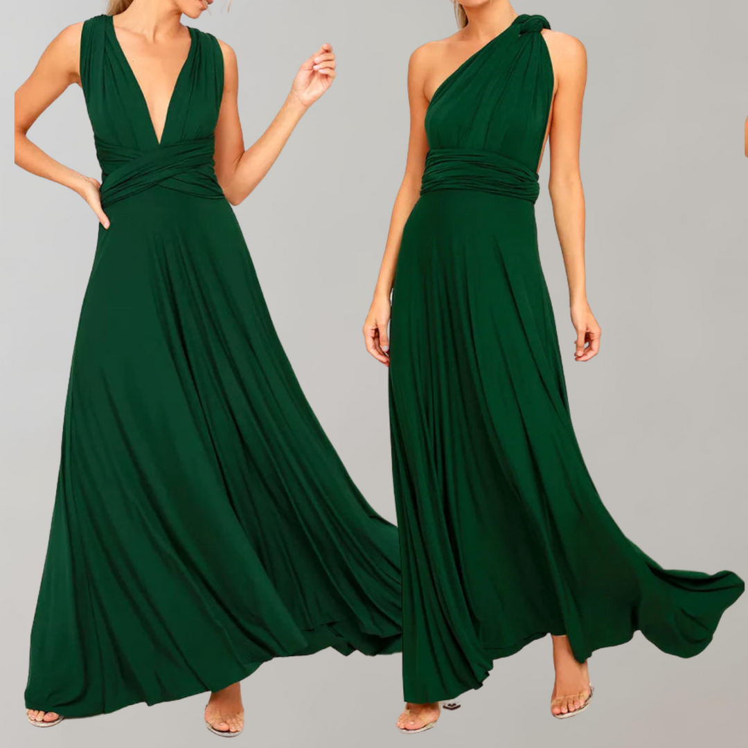 Aliams | Schick Maxikleid Cocktail Kleid Taillengurtel