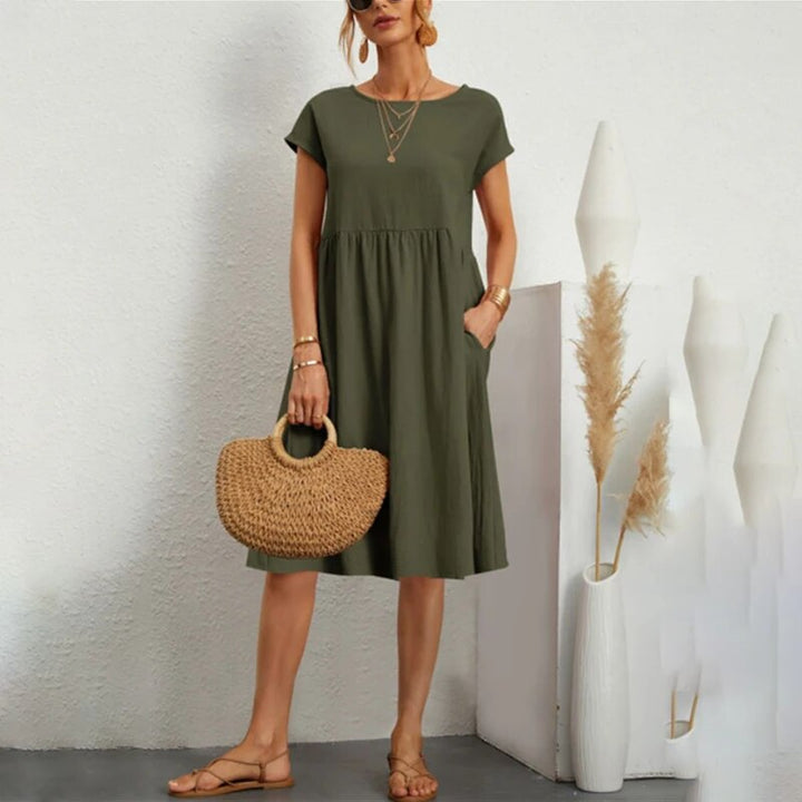 Aliams | Kleid mit Rundhalsausschnitt Aus Baumwolle