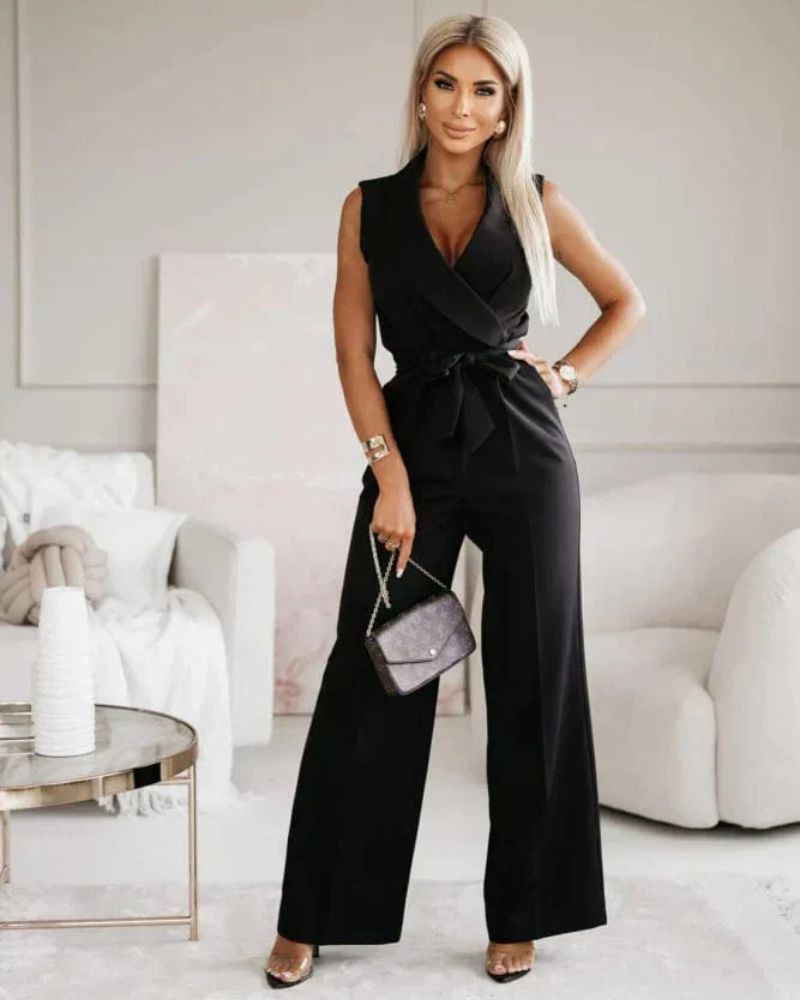 Aliams | Jumpsuit Ärmellos V Ausschnitt Weit Geschnittener Jumpsuit Damenbekleidung