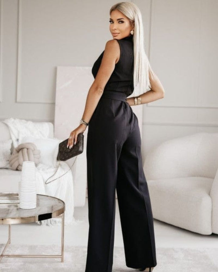 Aliams | Jumpsuit Ärmellos V Ausschnitt Weit Geschnittener Jumpsuit Damenbekleidung