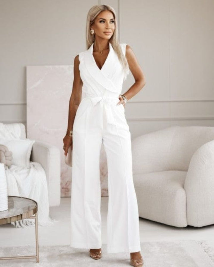 Aliams | Jumpsuit Ärmellos V Ausschnitt Weit Geschnittener Jumpsuit Damenbekleidung