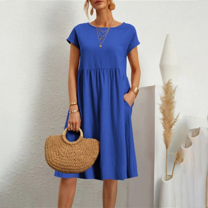 Aliams | Kleid mit Rundhalsausschnitt Aus Baumwolle