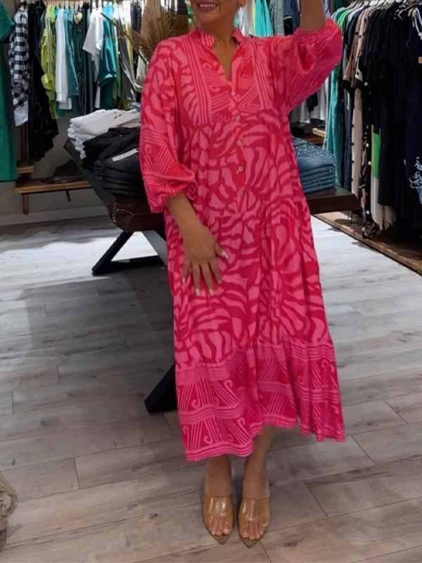 Aliams | Stilvolles Maxikleid mit Wirbel und Zickzackmuster für Damen