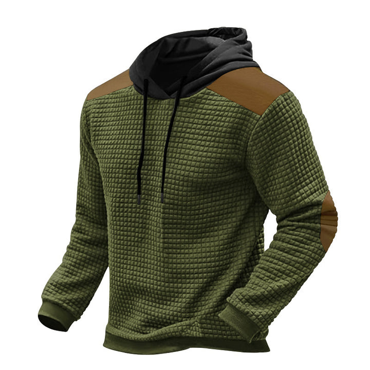 Herren strukturierter Kapuzenpullover mit Kontrastdetails Aliams