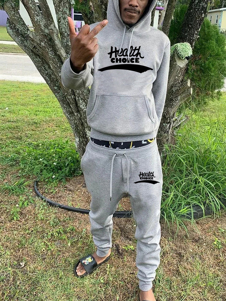 Herren Sweatshirt und Jogginghose Set mit healthorientierter Schriftart Aliams