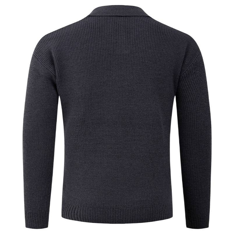 Herren Strickpullover mit klassischem Kragen und strukturierter Optik Aliams