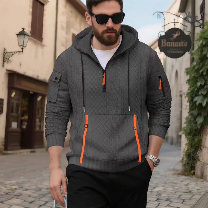 Herren sportlicher Kapuzenpullover mit innovativem Strukturdesign Aliams