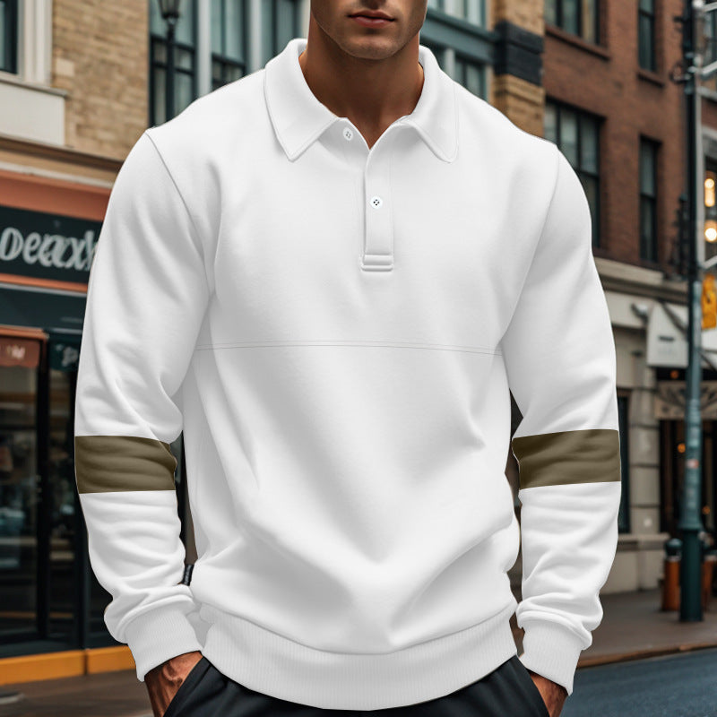 Herren sportlicher Pullover mit modischen Kontraststreifen Aliams