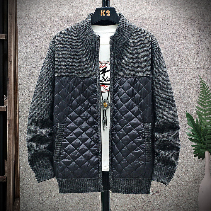 Herren Steppjacke mit Strickdetails und hohem Kragen Aliams