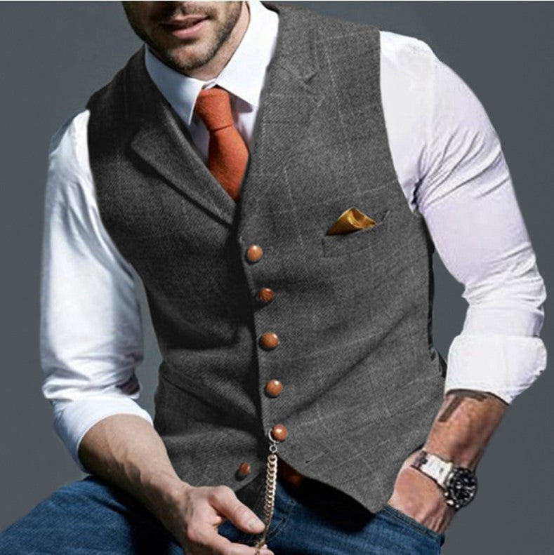 Herren stilvolle elegante Weste mit feinem Stoff Aliams