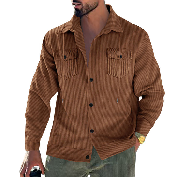 Herren Strukturierte Kordjacke mit praktischen Taschen Aliams