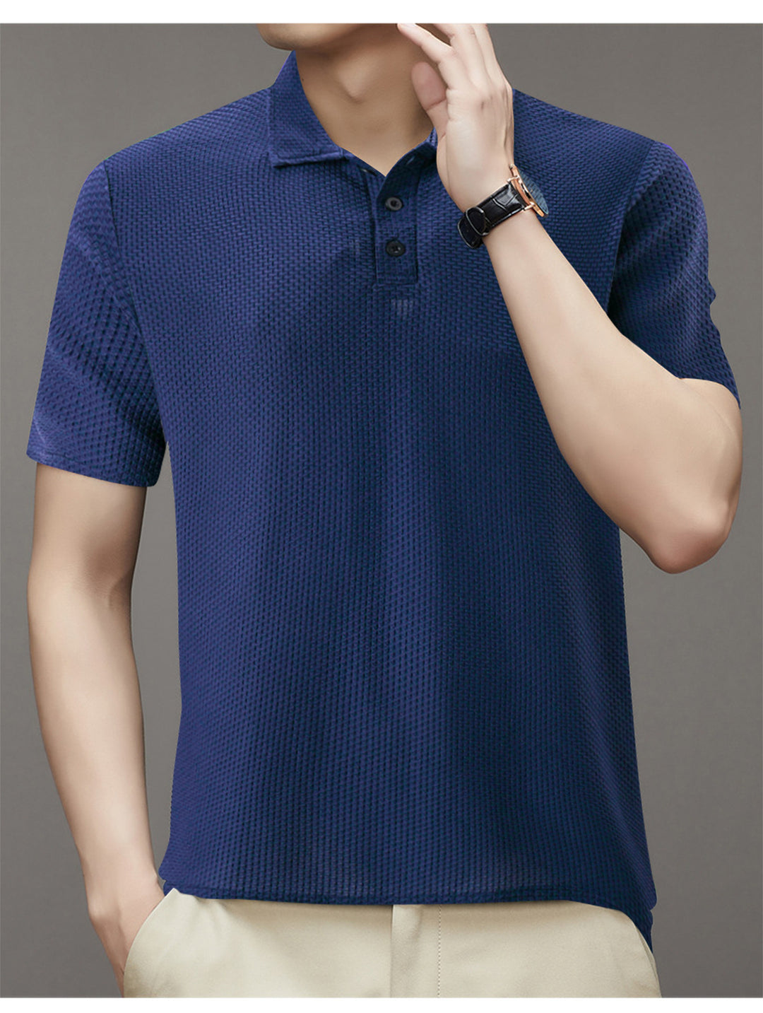 Herren Struktur Polo Shirt Aliams