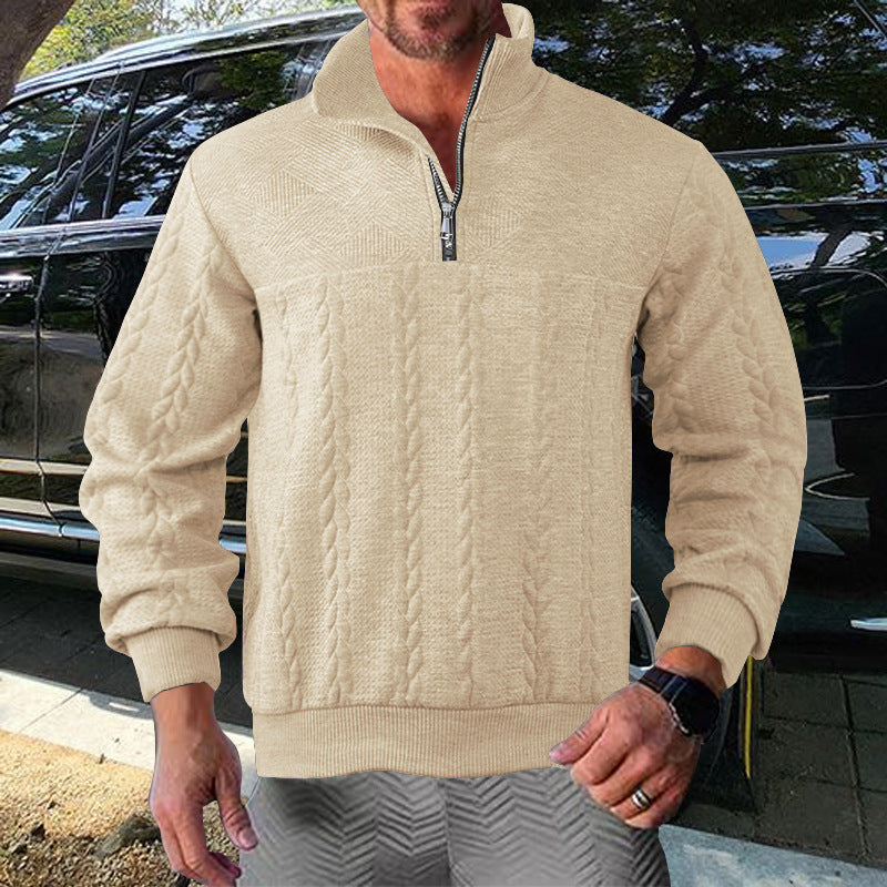 Herren Zip-Pullover mit strukturiertem Design Aliams