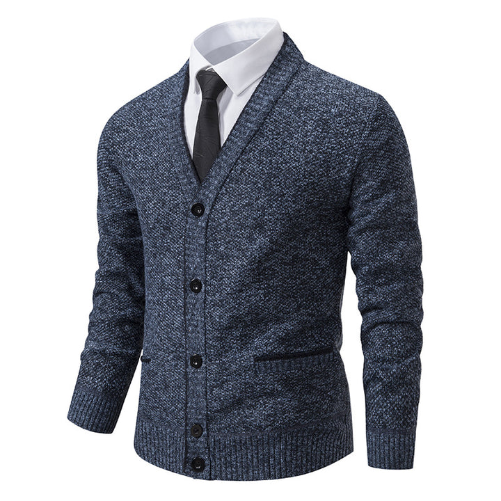 Herren Strickjacke mit V-Ausschnitt und eleganten Details Aliams