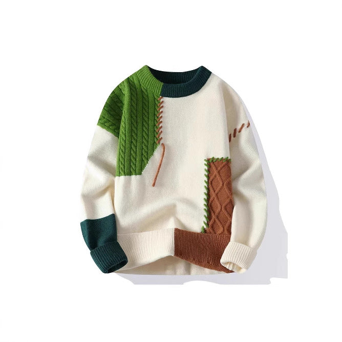 Herren Strickpullover mit kreativem Muster und strukturierten Akzenten Aliams