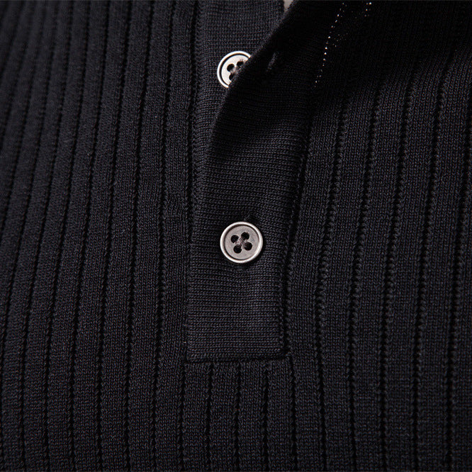 Herren Strickpullover mit feinem Rippenmuster und modischem Knopfdetail Aliams