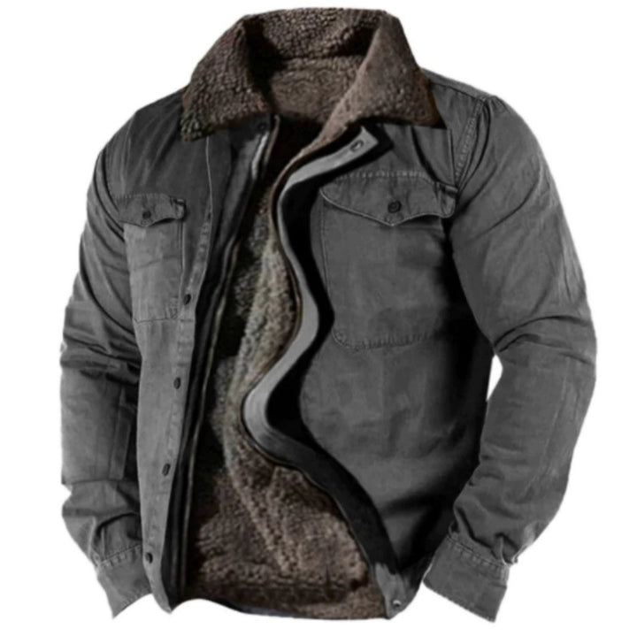 Herren Winterjacke mit warmem Kunstfellfutter und praktischem Knopfverschluss Aliams