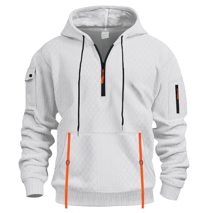 Herren sportlicher Kapuzenpullover mit Struktur und praktischen Taschen Aliams