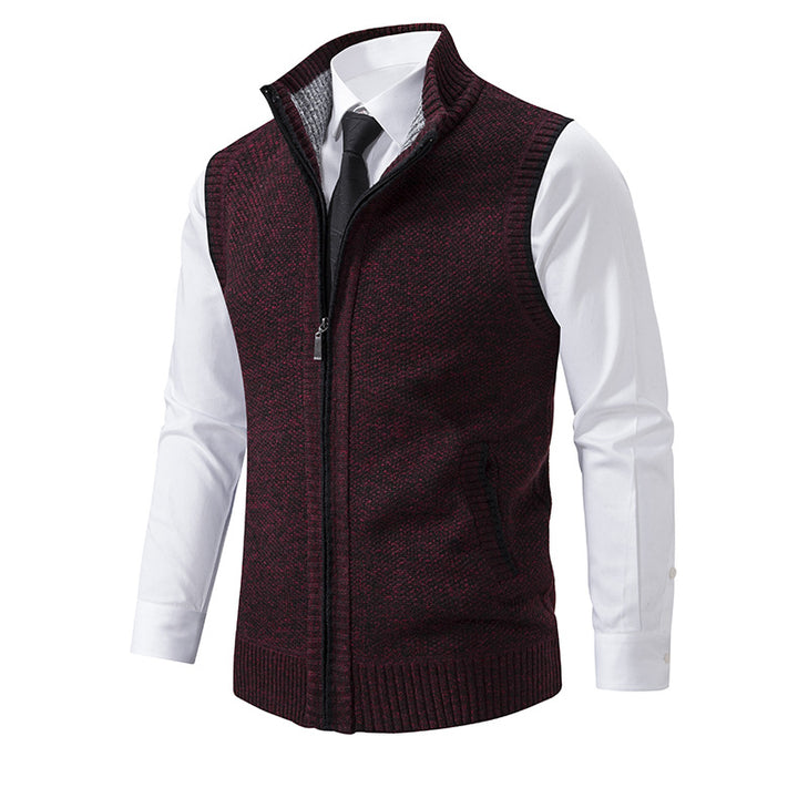 Herren Strickweste mit Reißverschluss und strukturiertem Design Aliams