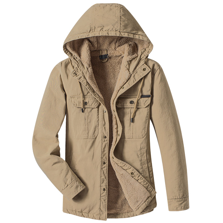 Herren winddichte Übergangsjacke mit warmem Futter Aliams