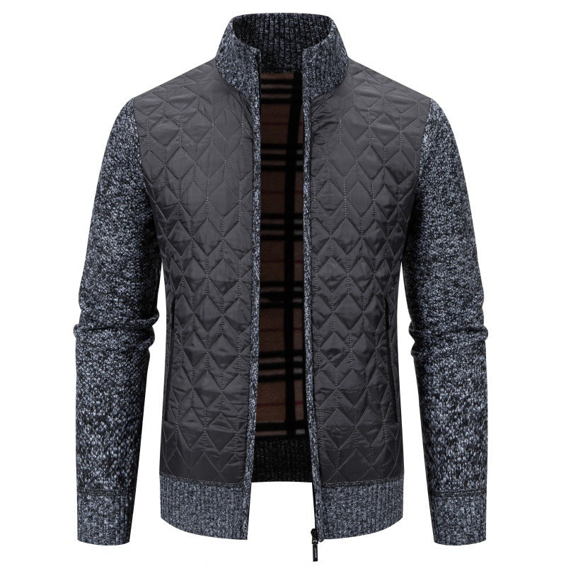 Herren Steppjacke mit hohem Kragen und eleganter Strickästhetik Aliams