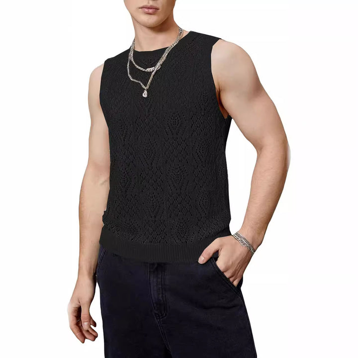 Herren Strickoberteil mit raffiniertem Lochmuster Aliams