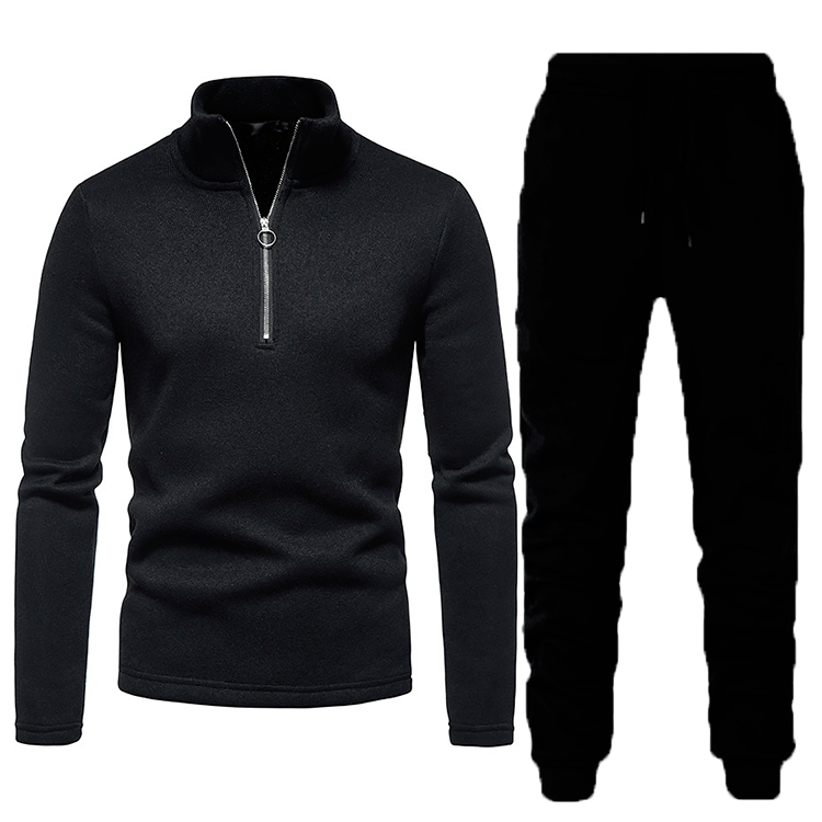 Herren Sportliches Fleece Trainingsanzug-Set mit Reißverschluss Aliams