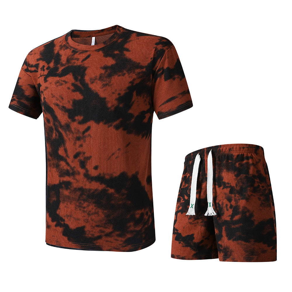 Herren T-Shirt und Shorts Set im modernen Batik-Design Aliams