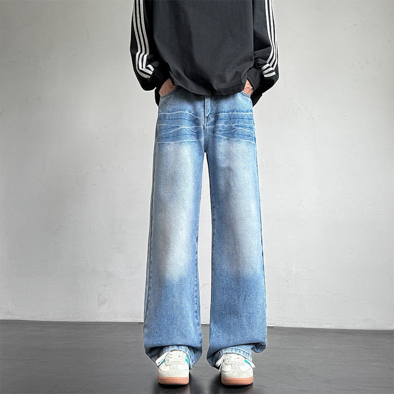 Herren weite Denim-Jeans mit einzigartiger Waschung Aliams