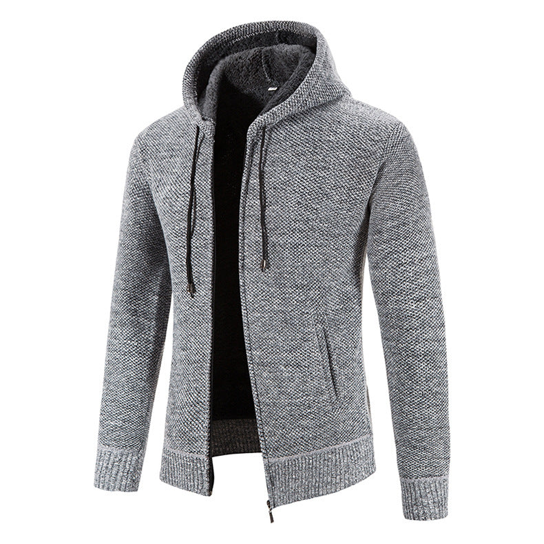 Herren Strickjacke mit moderner Kapuze und strukturiertem Design Aliams