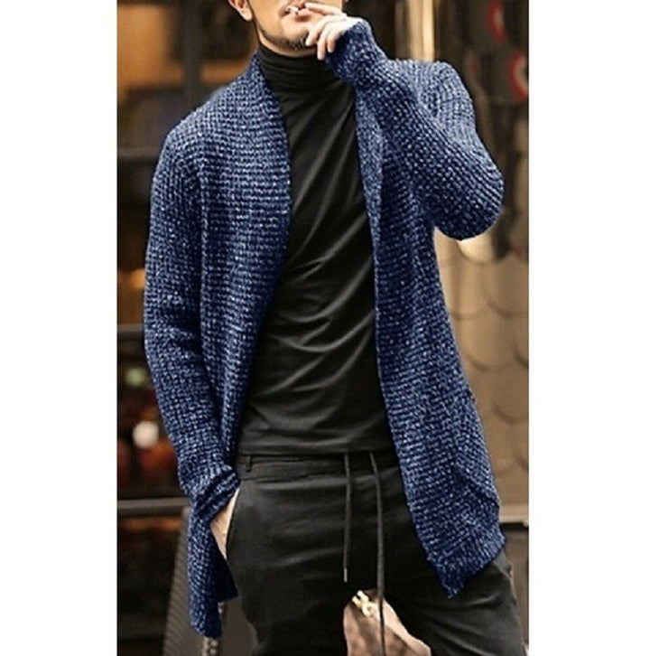 Herren Strickjacke mit offenem Design und strukturiertem Muster Aliams