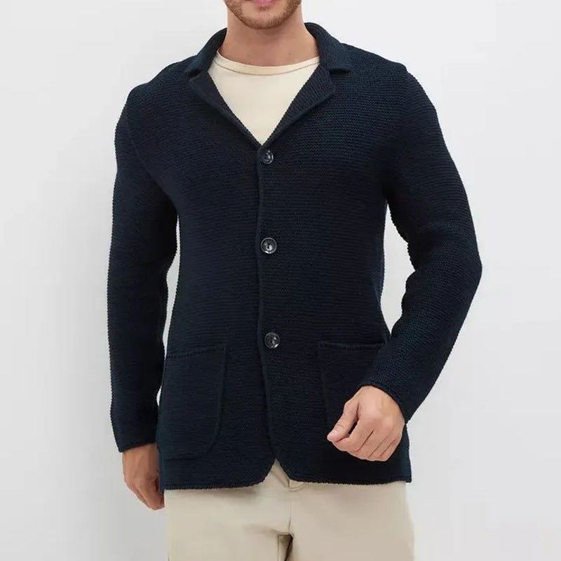 Herren Strickjacke mit warmem Schalkragen und praktischen Taschen Aliams