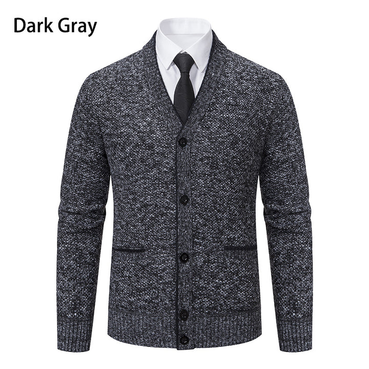 Herren Strickjacke mit V-Ausschnitt und eleganten Details Aliams