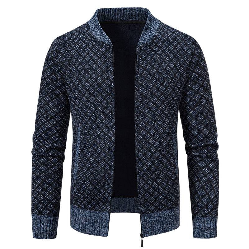 Herren Strickjacke mit modernem Zippverschluss und strukturiertem Design Aliams