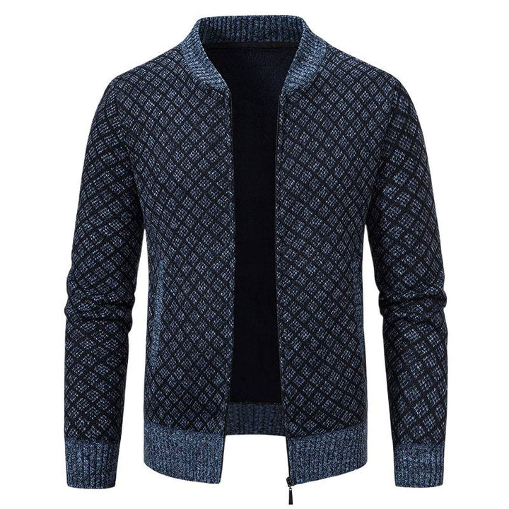 Herren Strickjacke mit modernem Zippverschluss und strukturiertem Design Aliams