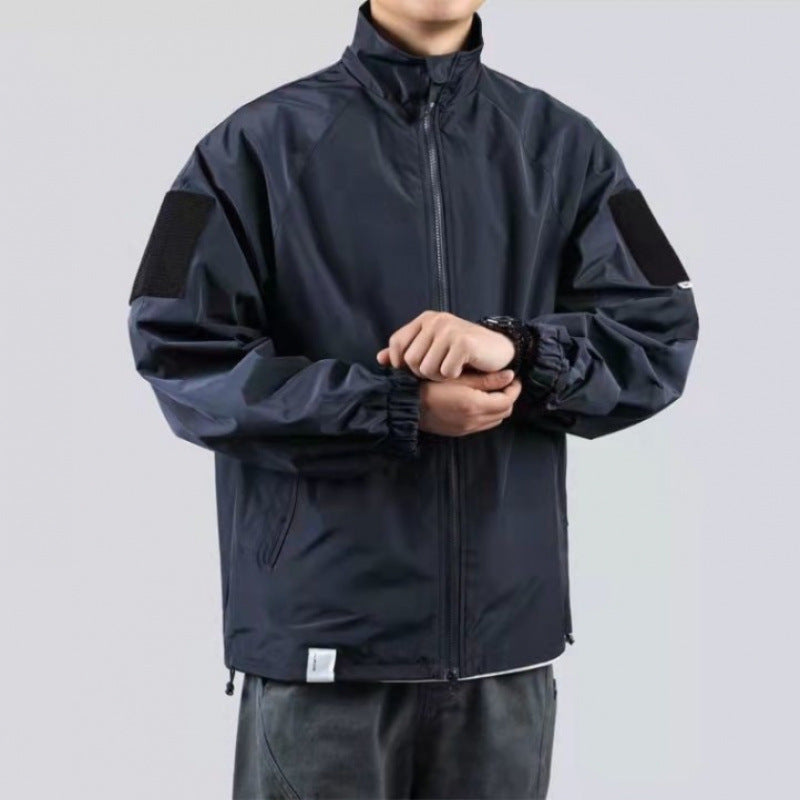 Herren Wind- und Wetterjacke mit funktionalen Taschen und hohem Kragen Aliams