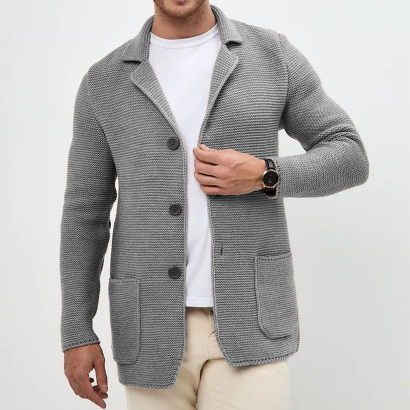 Herren Strickjacke mit warmem Schalkragen und praktischen Taschen Aliams