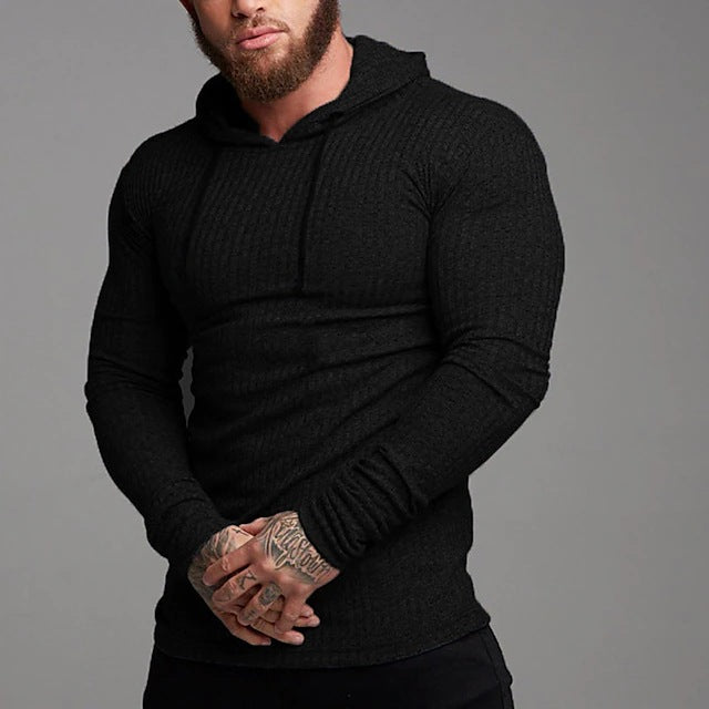 Herren stylischer Kapuzenpullover mit strukturiertem Stoff Aliams