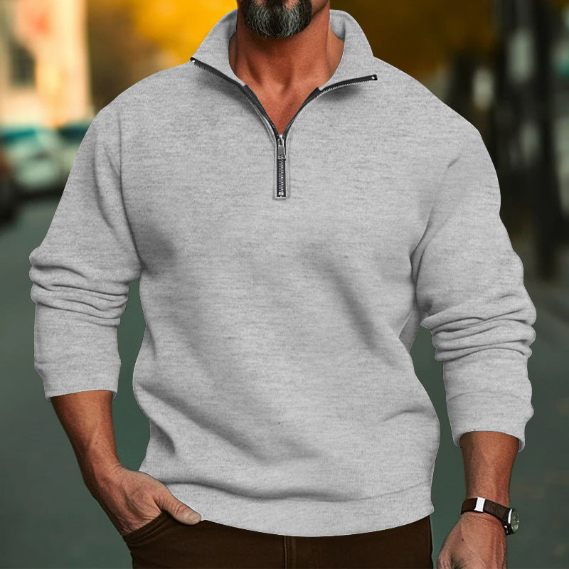 Herren Sweatshirt mit Stehkragen und Reißverschluss Aliams