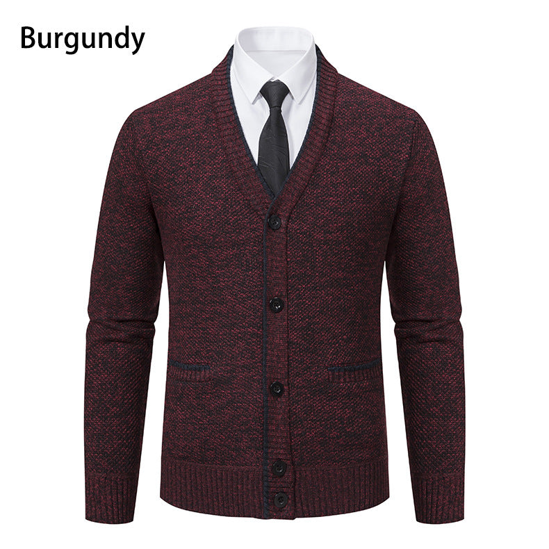 Herren Strickjacke mit V-Ausschnitt und eleganten Details Aliams