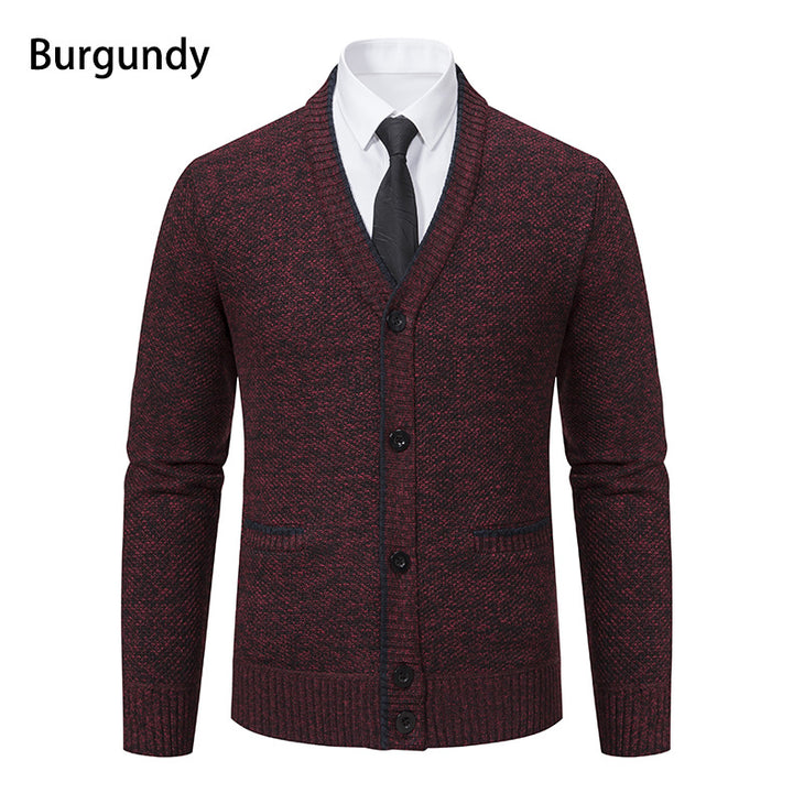 Herren Strickjacke mit V-Ausschnitt und eleganten Details Aliams