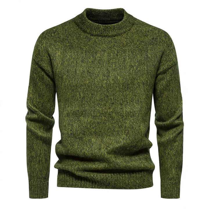Herren Strickpullover mit hohem Kragen und strukturierter Oberfläche Aliams