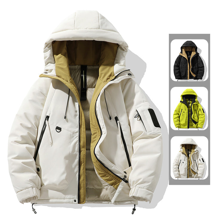 Herren Winterjacke mit multifunktionalen Taschen und verstellbarem Kapuzenkragen Aliams