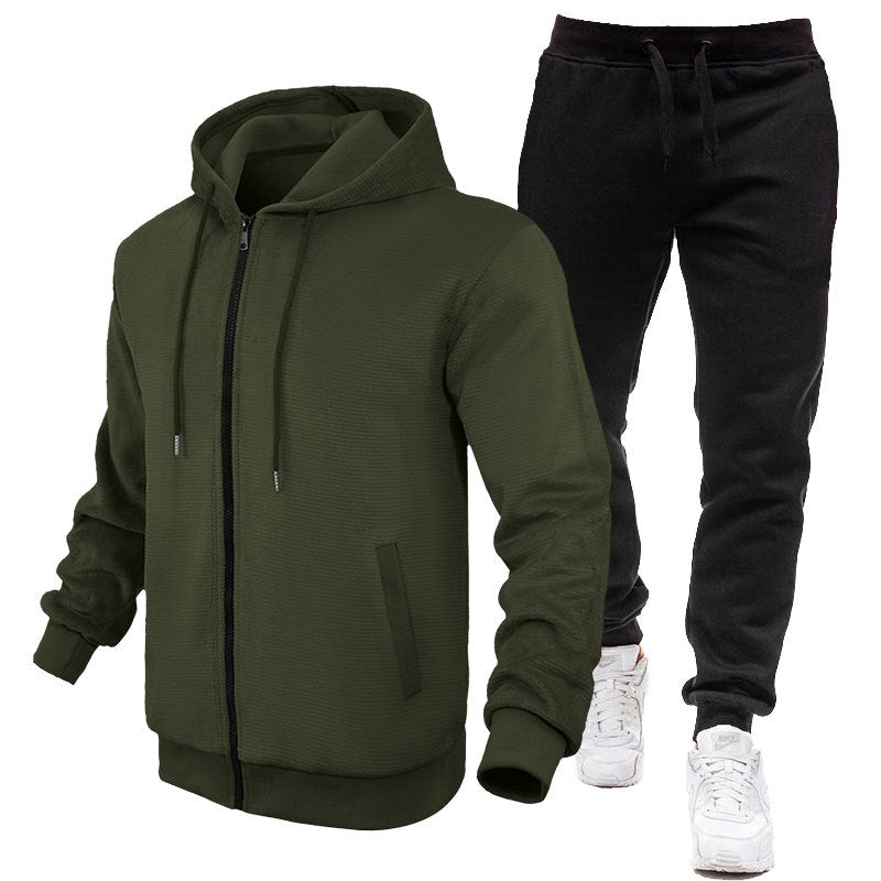 Herren Sportlicher Hoodie- und Jogginganzug mit Fleece-Futter und praktischen Taschen Aliams