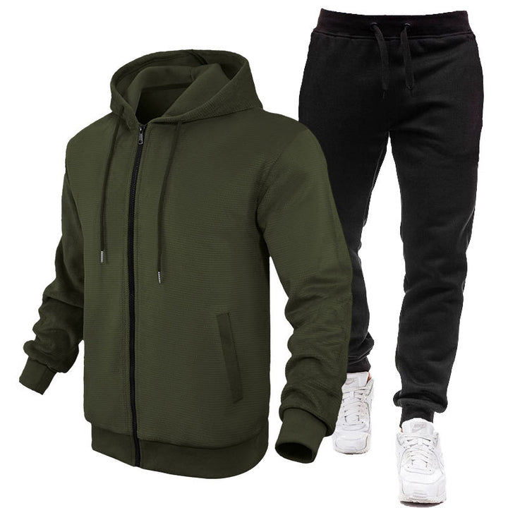 Herren Sportlicher Hoodie- und Jogginganzug mit Fleece-Futter und praktischen Taschen Aliams