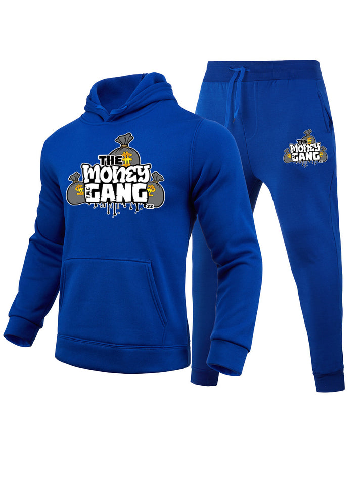 Herren Sportlicher Hoodie- und Jogginghose Set mit kreativem Grafikdruck Aliams