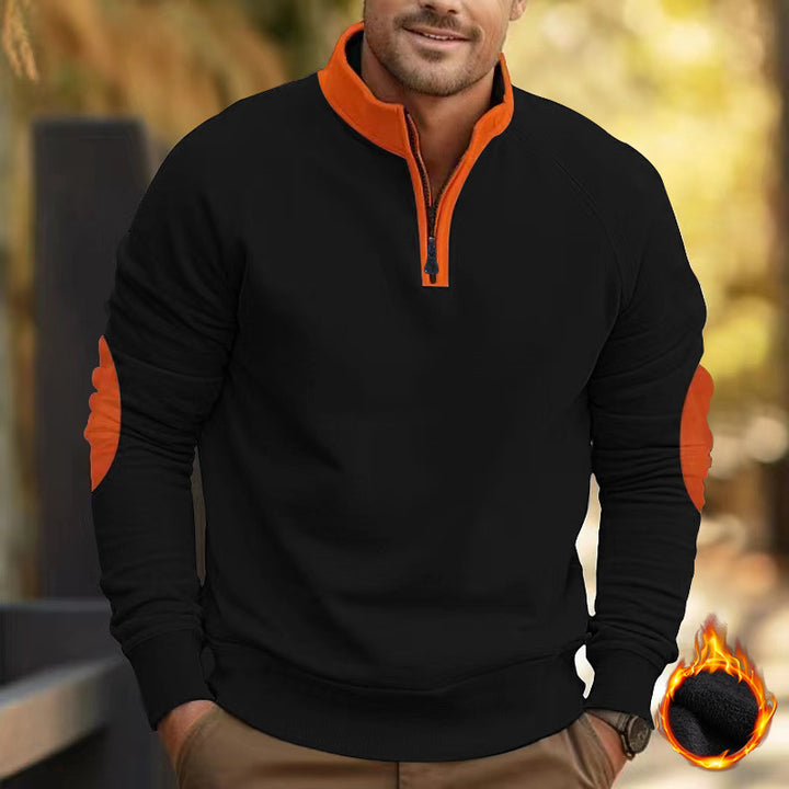 Herren Sweatshirt mit strukturiertem Reißverschluss Aliams