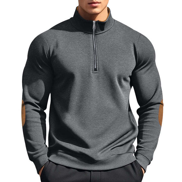 Herren sportlicher Pullover mit Stehkragen und Reißverschluss Aliams