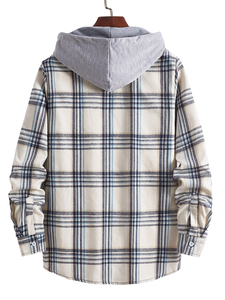 Herren Übergangsbluse mit Kapuze und kariertem Design Aliams